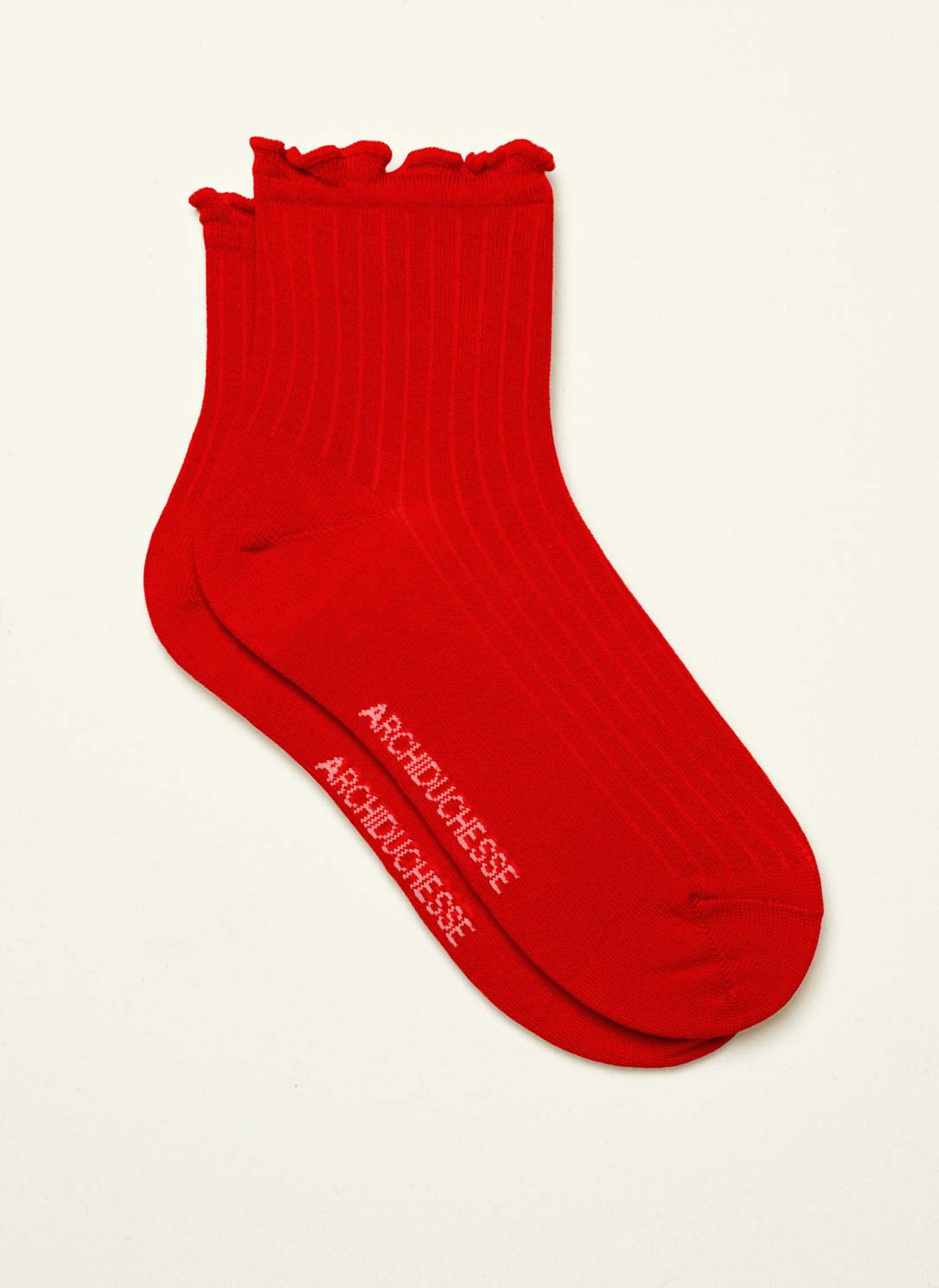 archiduchesse-collerettes-rouge-chaussettes-fantaisie-courte image 2