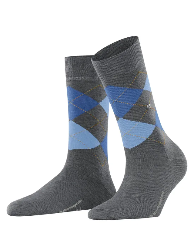 burlington-marylebone-chaussettes-femme-laine-fantaisie-argyle-gris-dark-grey-30 image 1