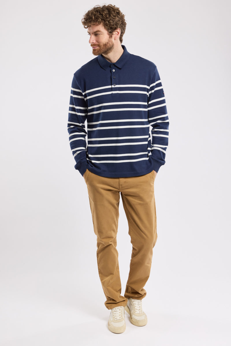 armor-lux-polo-ray-homme-manches-longues-coton-rustique-2 image 3