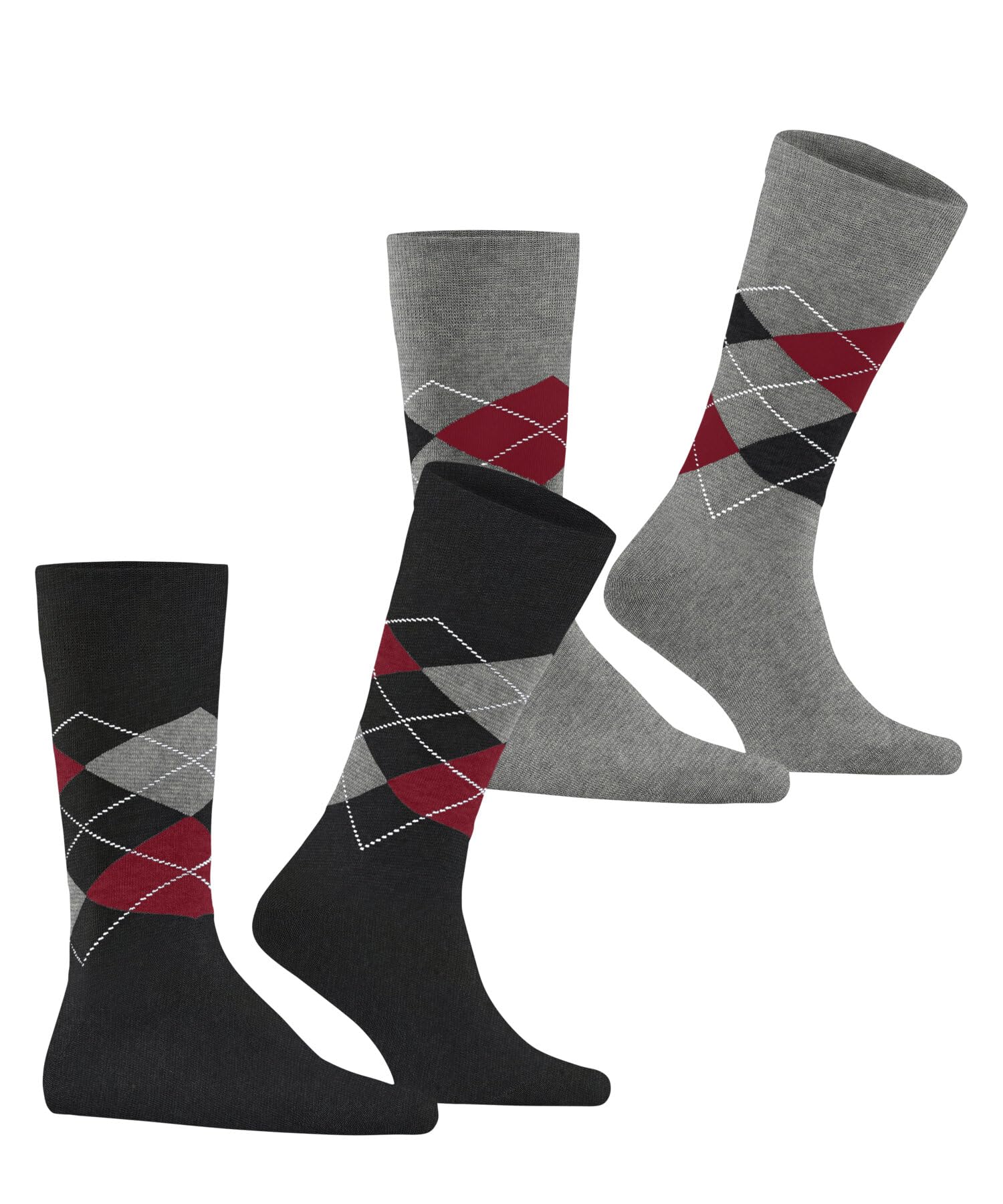 burlington-everyday-argyle-chaussettes-homme-coton-lot-2-paires-gris-oil-melange image 3