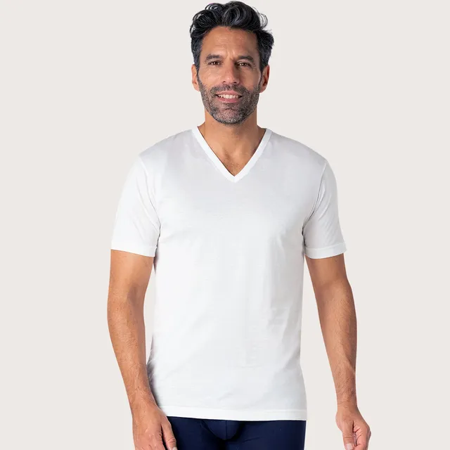 eminence-t-shirt-col-v-homme-luxor-coton-merceris image 1