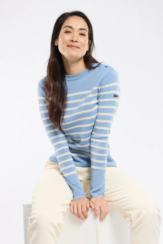 armor-lux-fouesnant-pull-marin-ray-femme-laine image 1