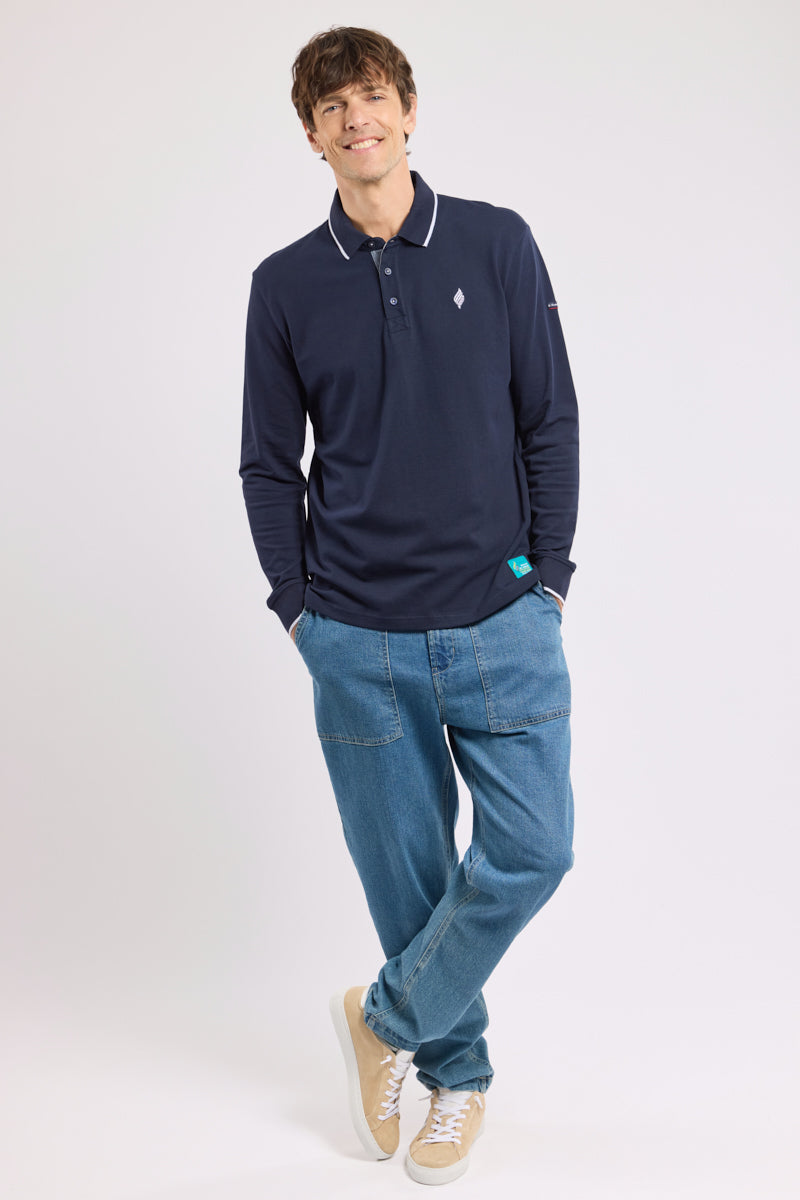 armor-lux-polo-manches-longues-homme-route-du-rhum-coton-piqu-brod image 3