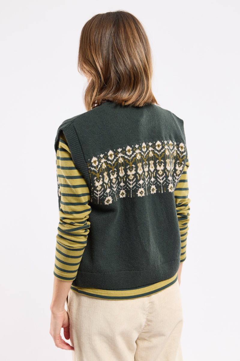 armor-lux-cardigan-sans-manche-h-ritage-laine-jacquard-femme image 5