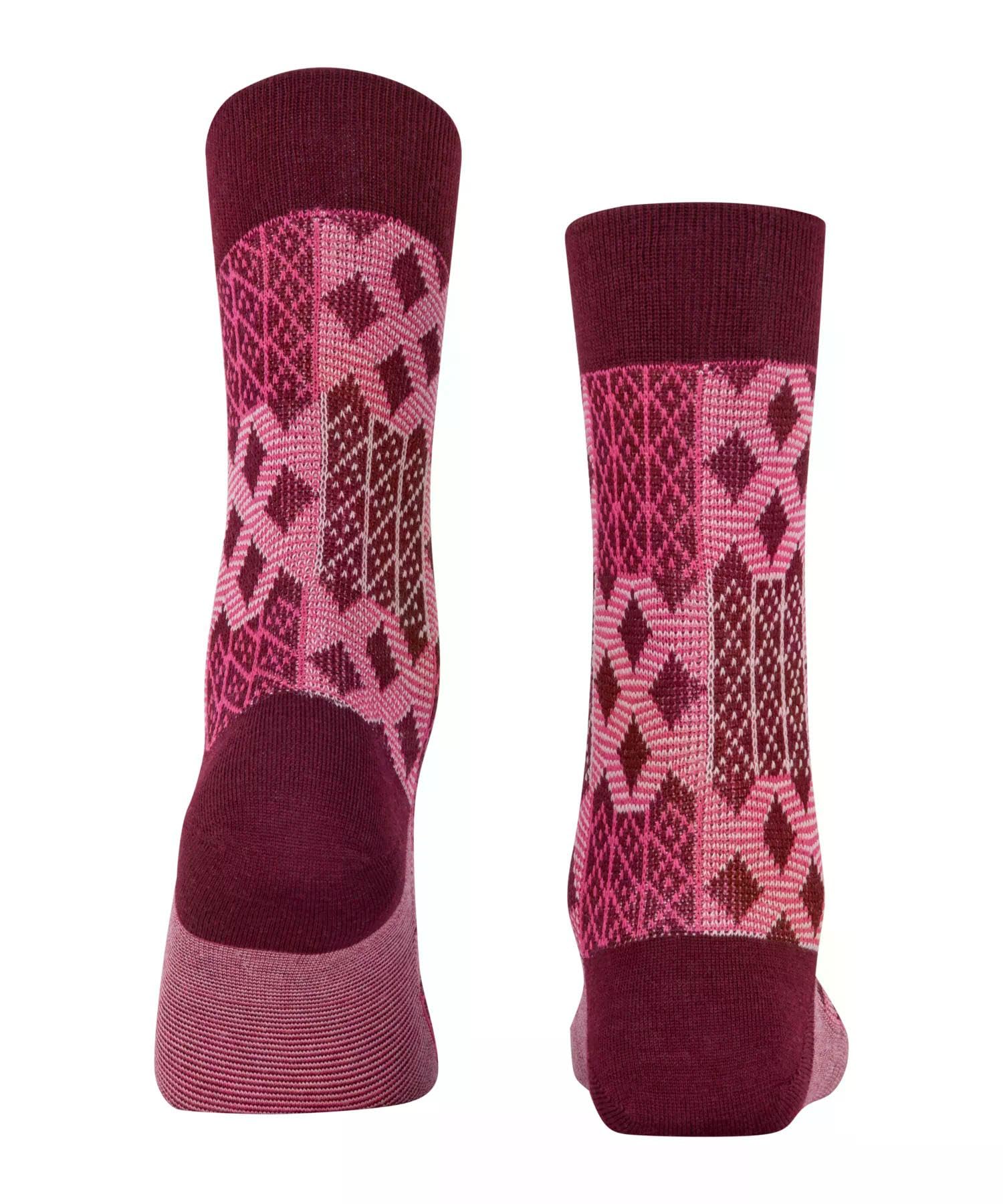 burlington-mosaic-chaussettes-femme-laine-respirante-patchwork-argyle image 2