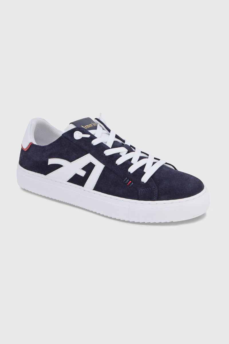 armor-lux-regate-baskets-basses-en-cuir-bleu-marine image 1
