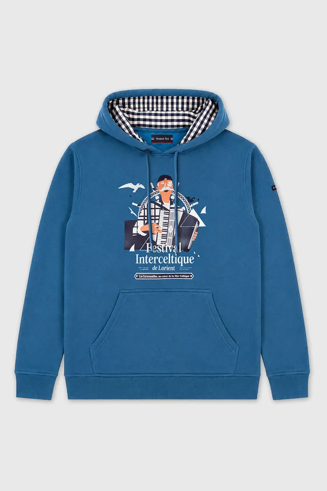 armor-lux-sweat-fil-unisexe-sweat-molleton-capuche-poche-kangourou image 1