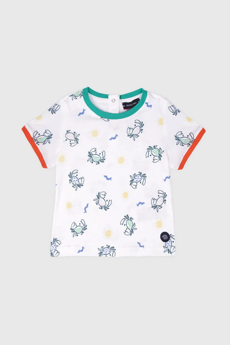 armor-lux-t-shirt-crabes-b-b-coton-l-ger-manches-courtes image 1