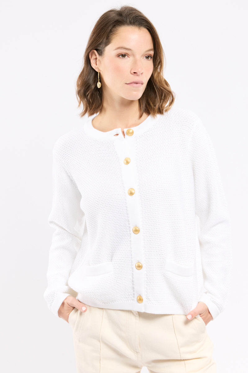 armor-lux-cardigan-femme-maille-textur-e-coton image 1