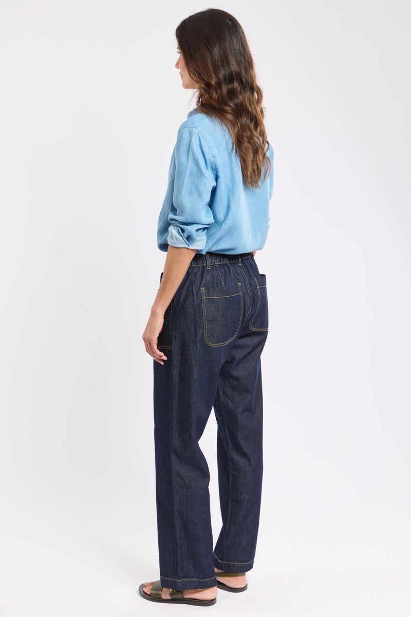 armor-lux-jean-femme-taille-lastique-coton-coupe-droite-2 image 3
