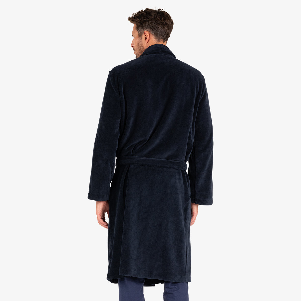 eminence-polaire-robe-de-chambre-homme-ceinture-et-poches-marine image 4