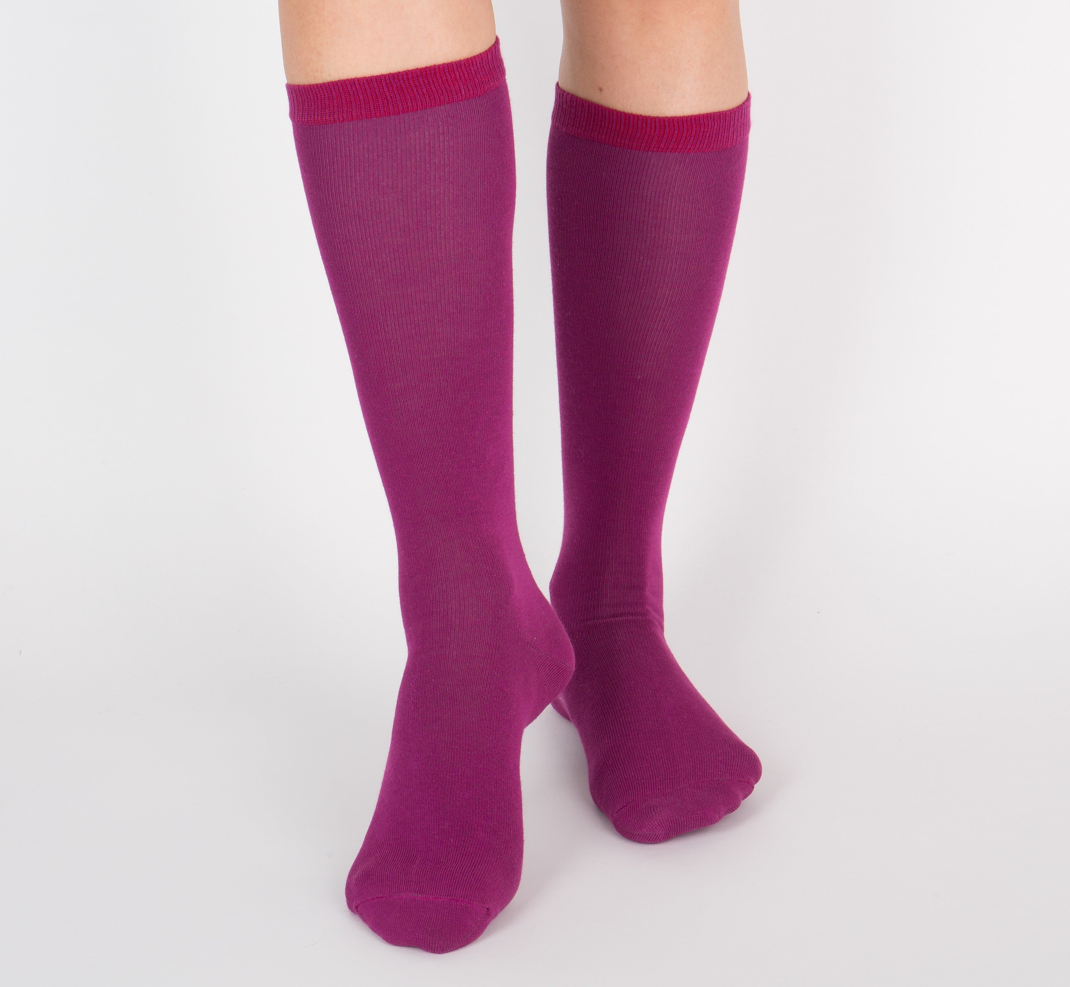 archiduchesse-de-ville-aubergine-chaussettes-mi-mollet-coton image 7