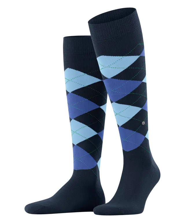 chaussettes-longues-burlington-king-coton-fantaisie-bleu-marine-40-46 image 1