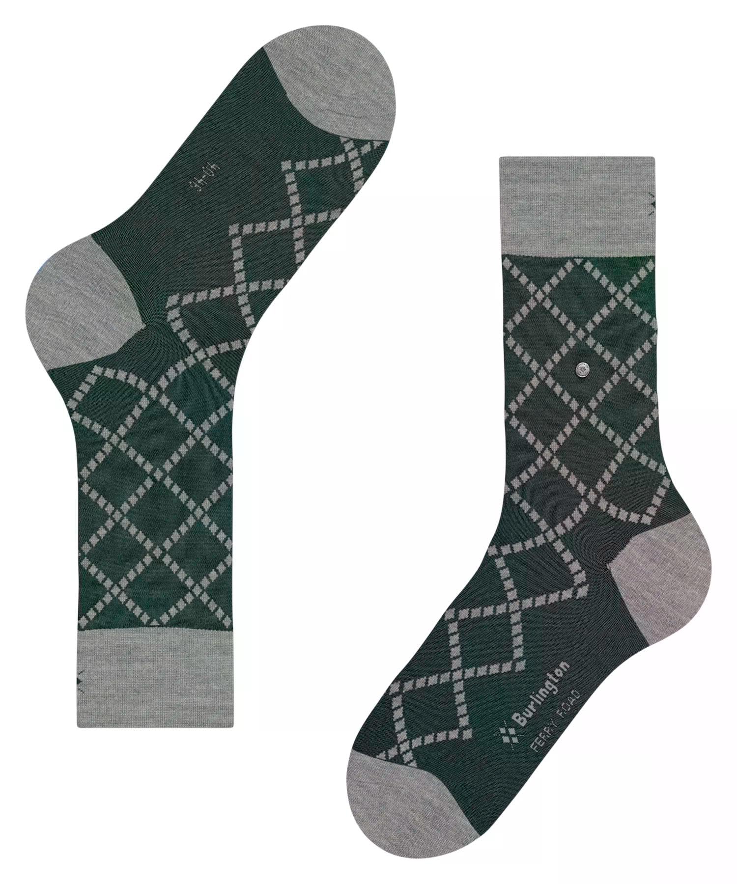 burlington-ferry-road-chaussettes-homme-vert-forest-7450-40-46-laine-fantaisie-1 image 6