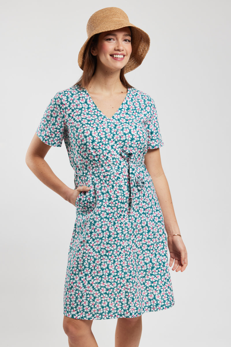 robe-fleurie-armor-lux-h-ritage-coton-col-v-ceinture-amovible-poches image 1