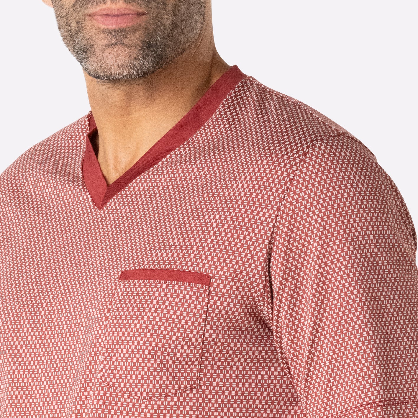 eminence-merceris-pyjama-court-homme-rouille image 2