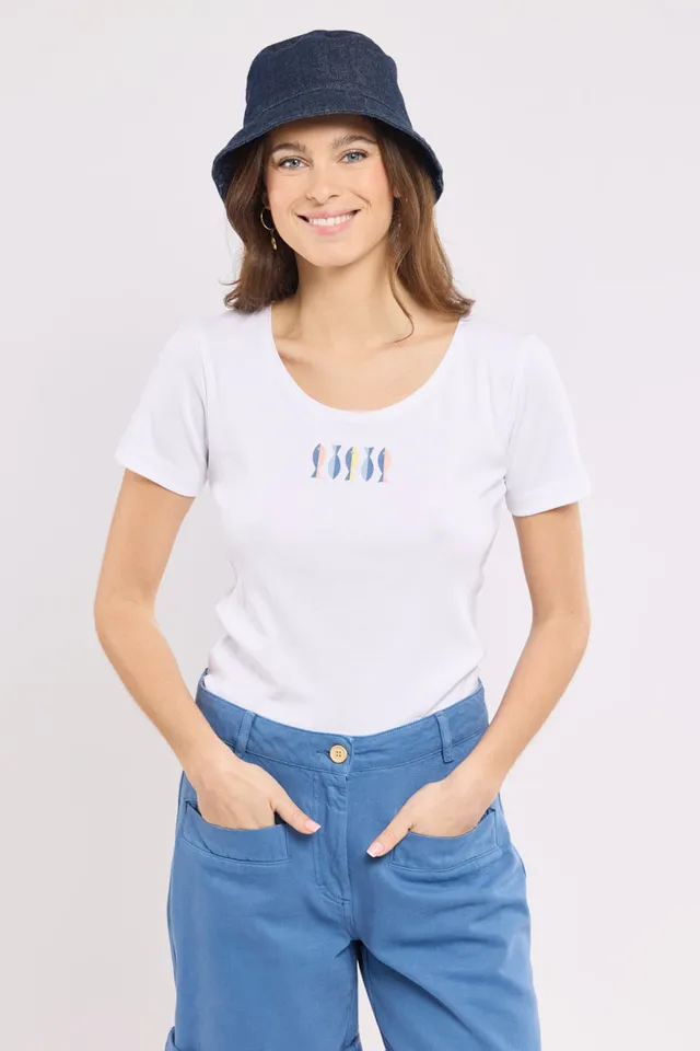 armor-lux-t-shirt-s-rigraphi-femme-coton-l-ger-col-rond image 1