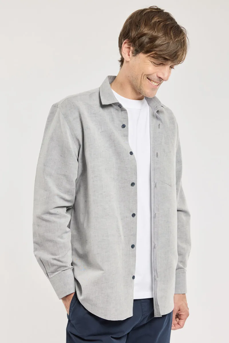 armor-lux-chemise-homme-poche-poitrine-lin-et-coton-manches-longues image 1