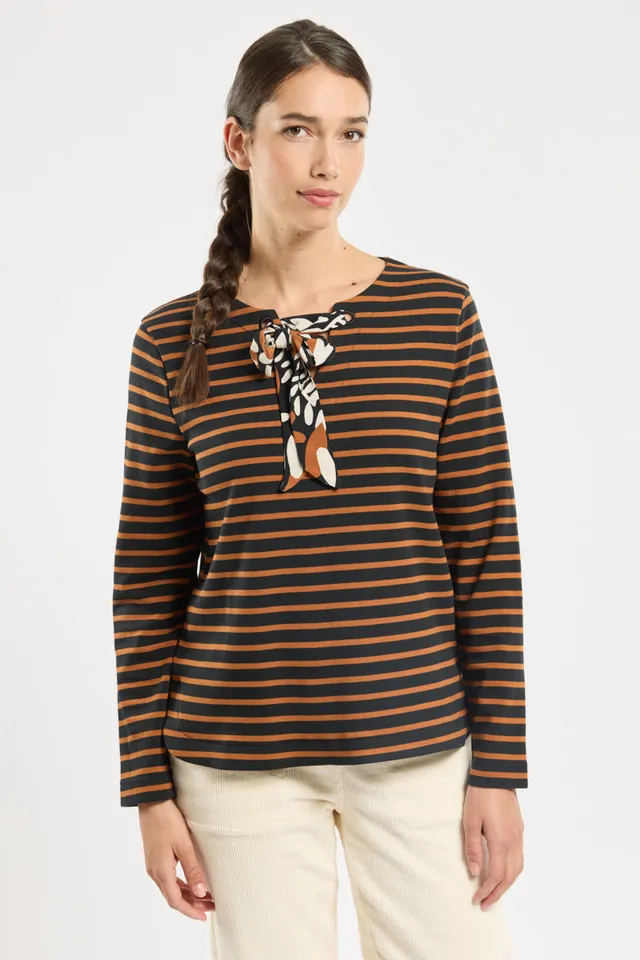 armor-lux-marini-re-col-lacet-coton-femme image 1