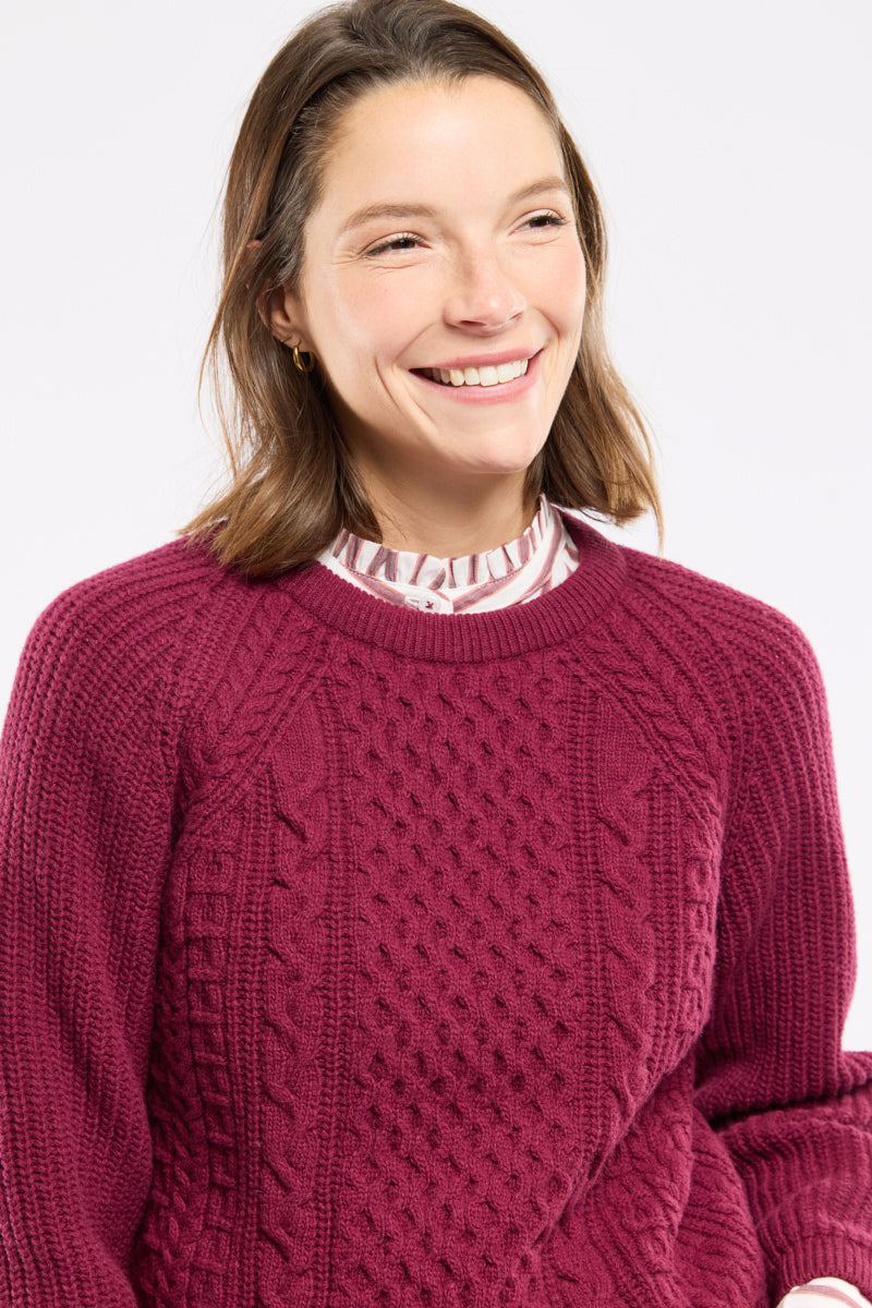 armor-lux-pull-irlandais-femme-laine-torsad-e-col-rond image 2