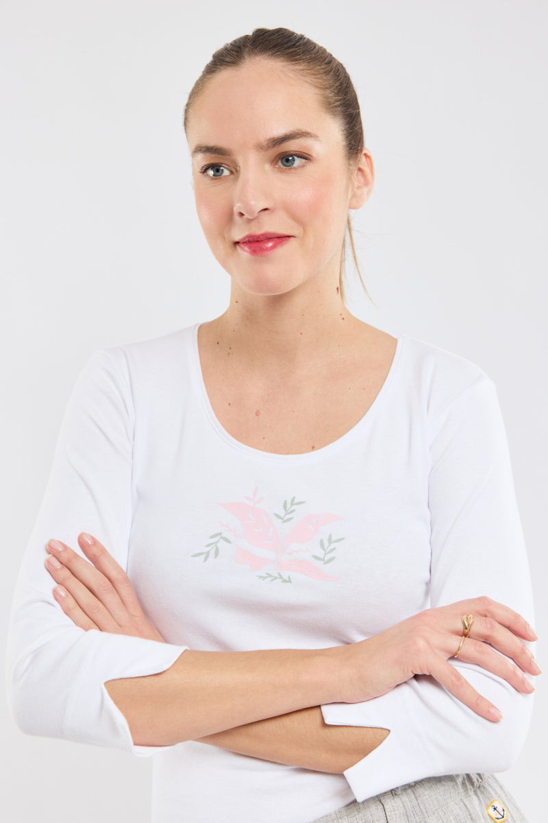 armor-lux-t-shirt-manches-3-4-v-g-taux-coton-l-ger-femme image 1