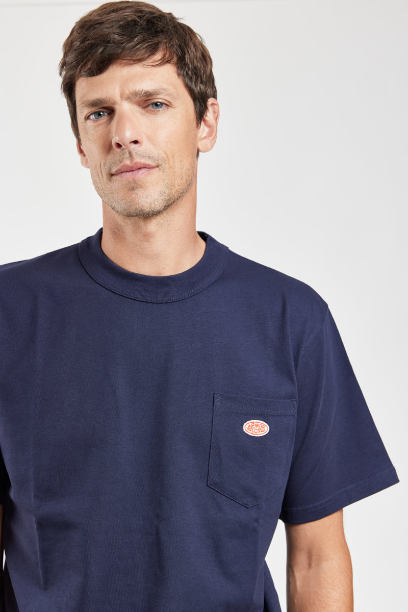 armor-lux-t-shirt-h-ritage-homme-100-coton-coupe-droite-poche image 2