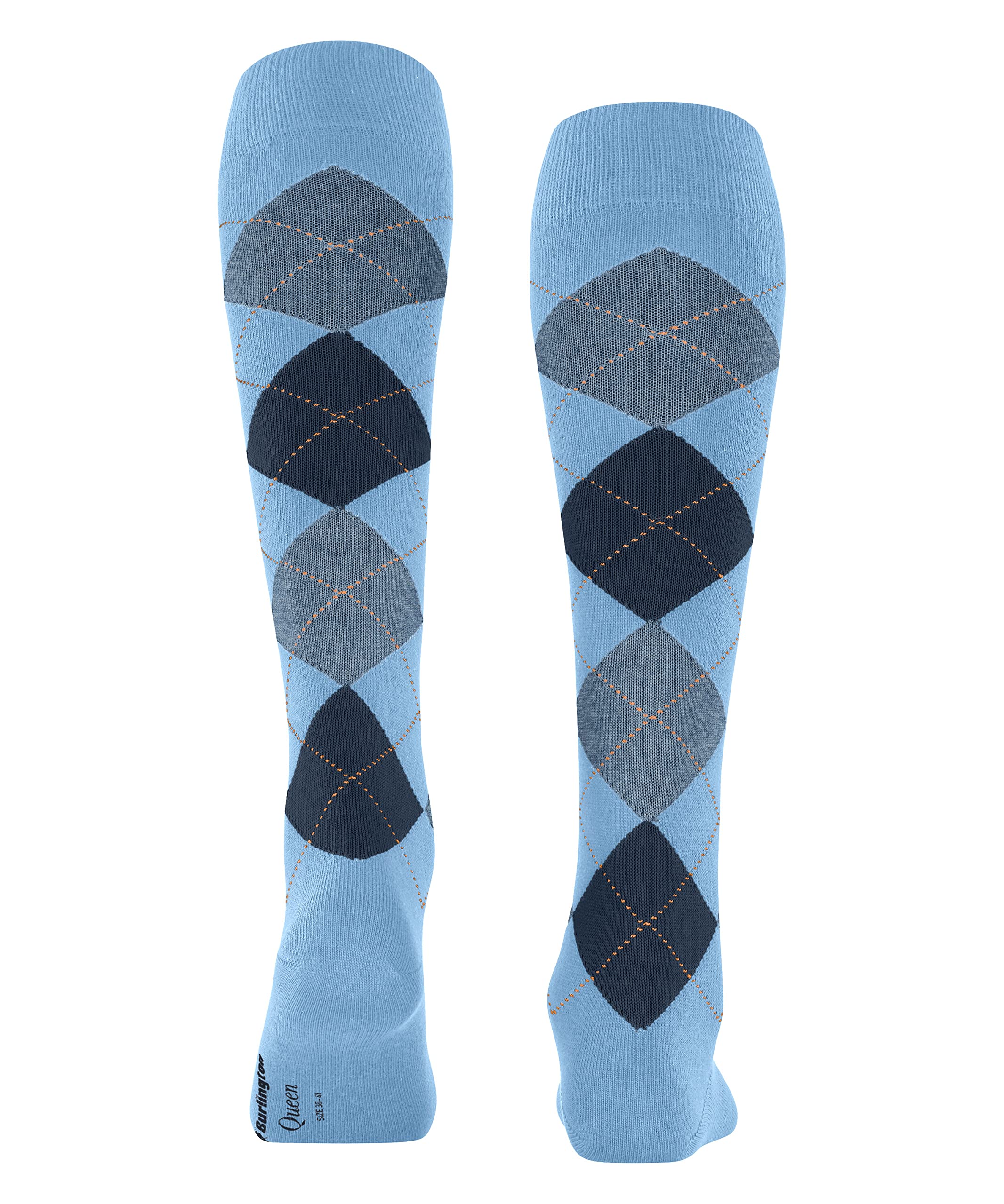 burlington-queen-chaussettes-longues-femme-coton-bleu-light-blue-36-41 image 2