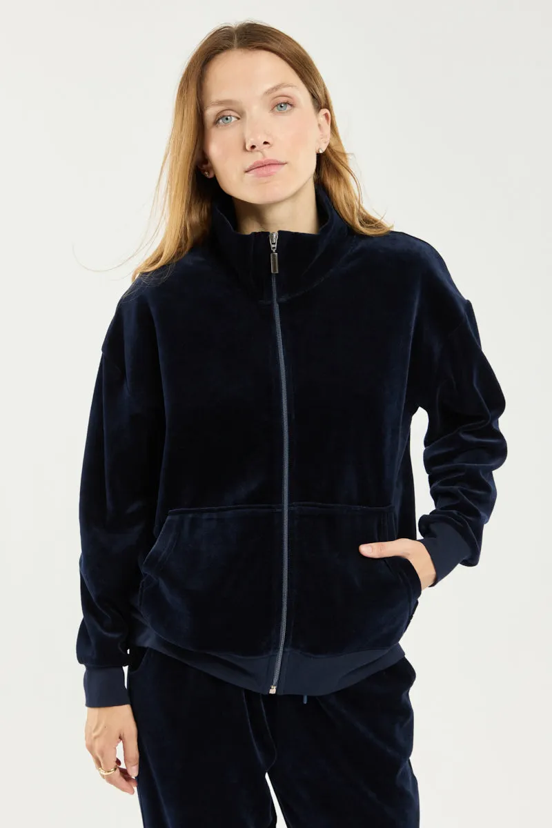 armor-lux-veste-zipp-e-velours-femme-coton image 1