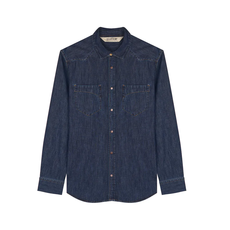 atelier-tuffery-c-vennes-chemise-homme-en-jean-brut-western image 1