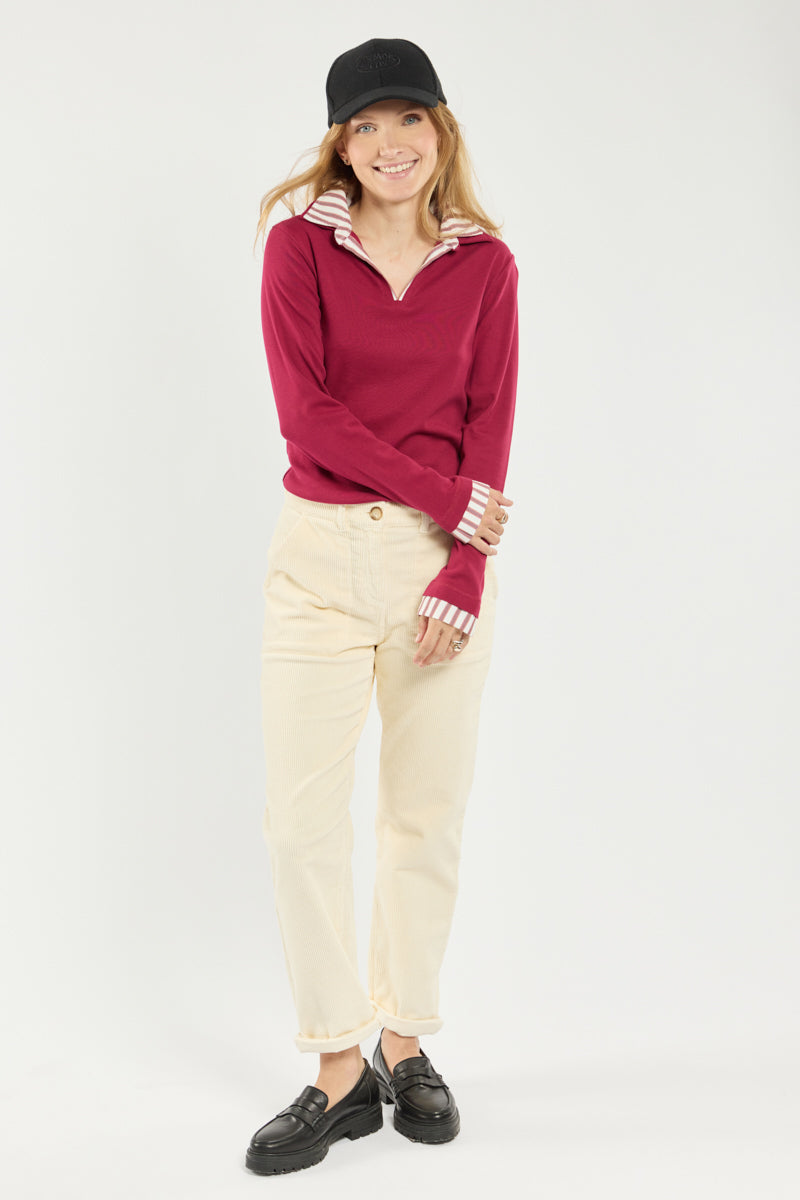 armor-lux-polo-femme-col-trompe-l-il-coton image 3