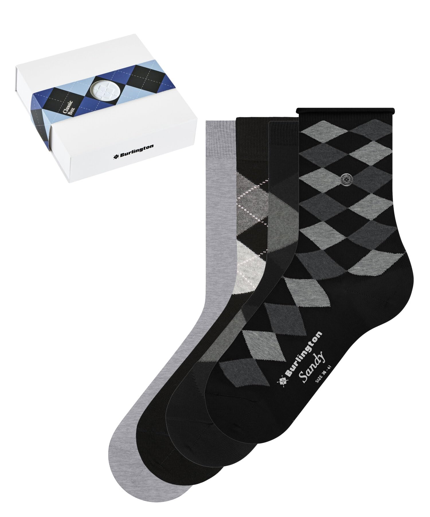 burlington-classic-box-coffret-4-paires-chaussettes-femme-coton-bio-taille-uniqu image 1