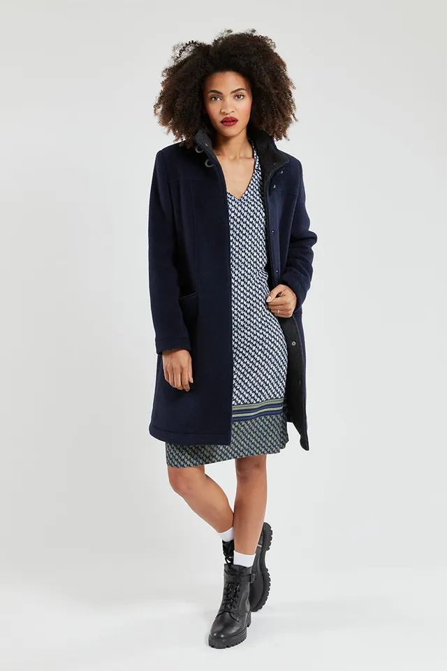 armor-lux-manteau-long-femme-drap-de-laine-brandebourgs image 1