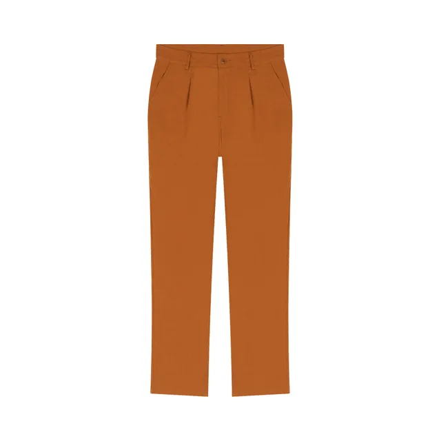 atelier-tuffery-gustave-pantalon-plis-homme-ample-rouille-en-lin image 1