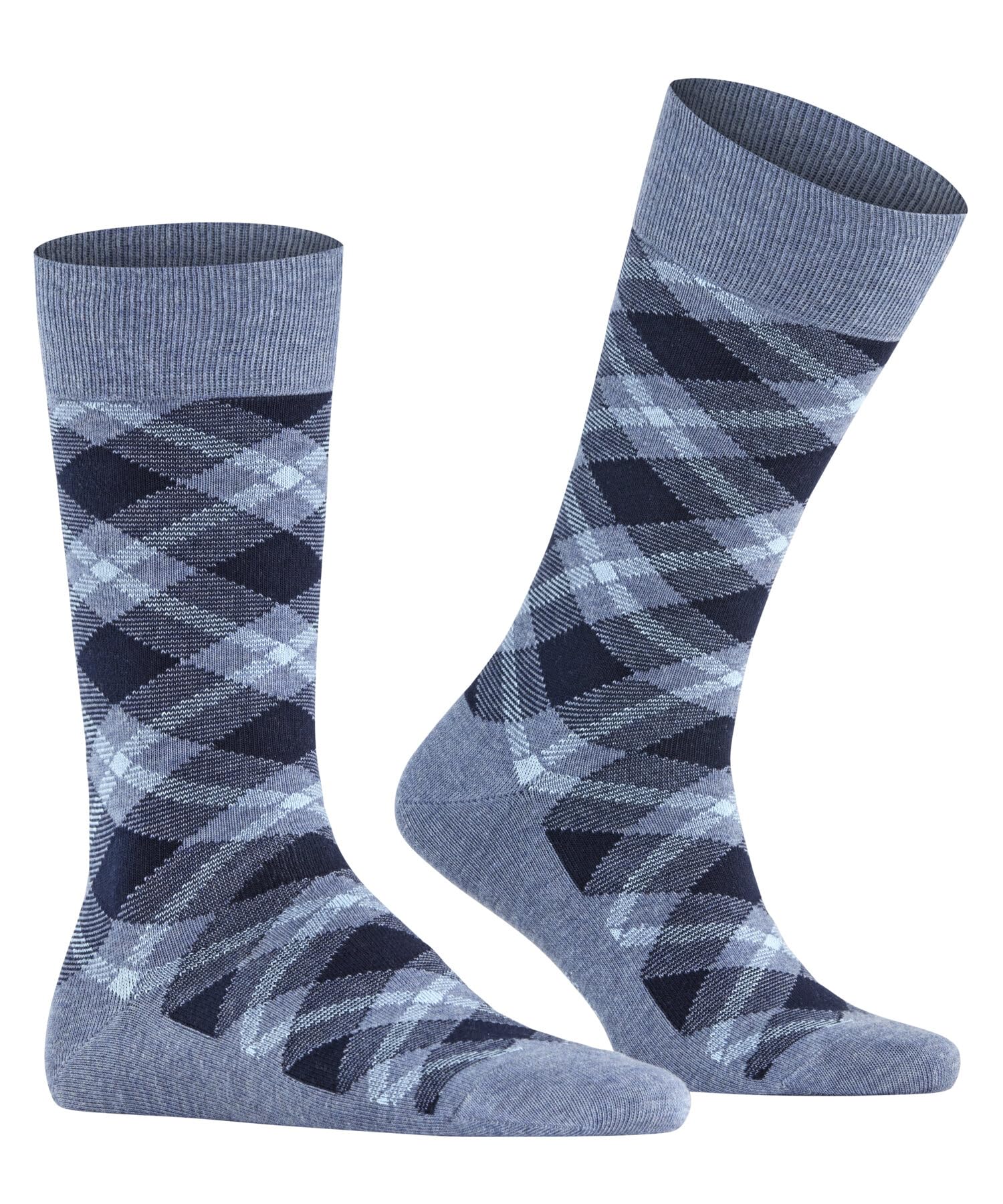 burlington-tartan-chaussettes-homme-coton-fantaisie-bleu-light-jeans-6662-40-46 image 4