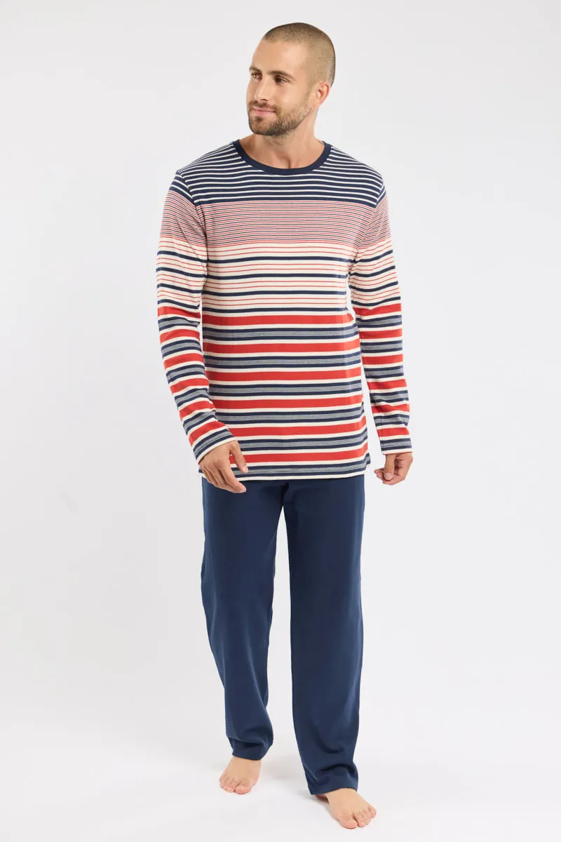armor-lux-pyjama-droit-homme-coton-pais-interlock-ray image 1