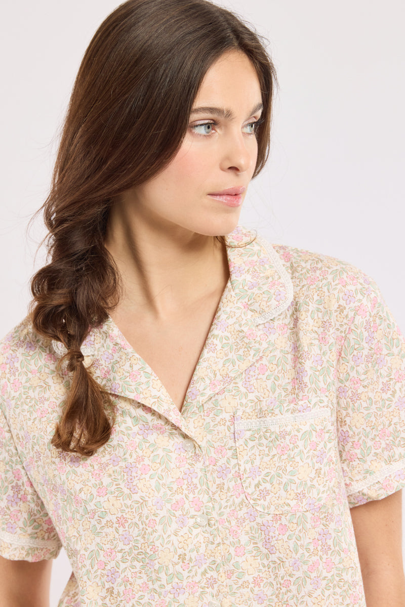 armor-lux-pyjama-imprim-fleurs-femme-coton image 2