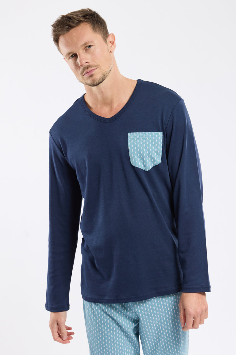 armor-lux-pyjama-homme-micromotifs-coton image 2