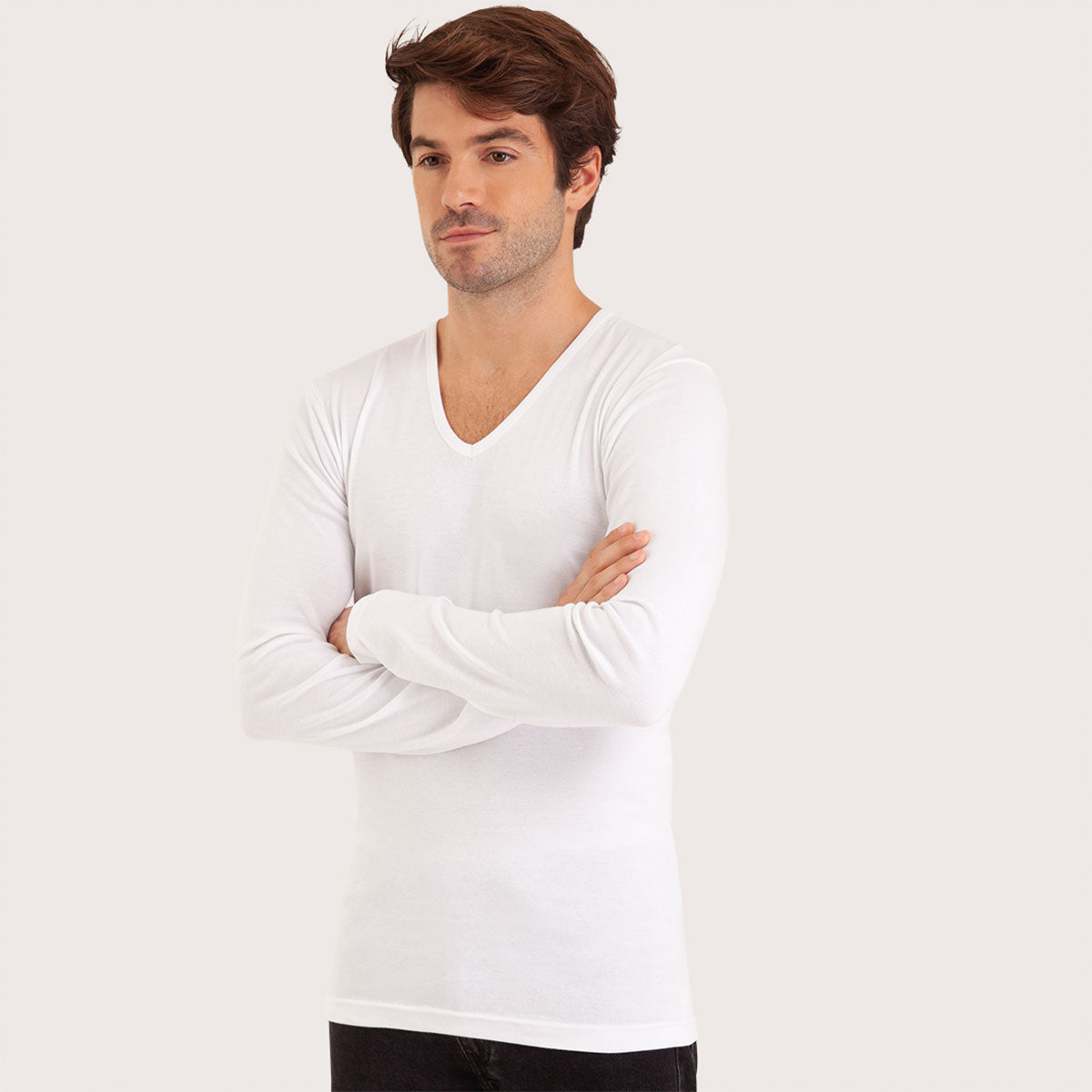 eminence-3v18-tee-shirt-col-v-manches-longues-pur-coton image 2