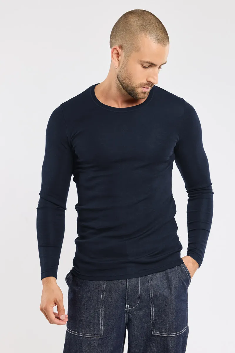 armor-lux-t-shirt-manches-longues-laine-et-soie-homme-2 image 1