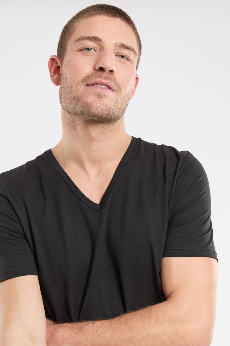 armor-lux-t-shirt-col-v-homme-coton-biologique-l-ger image 2