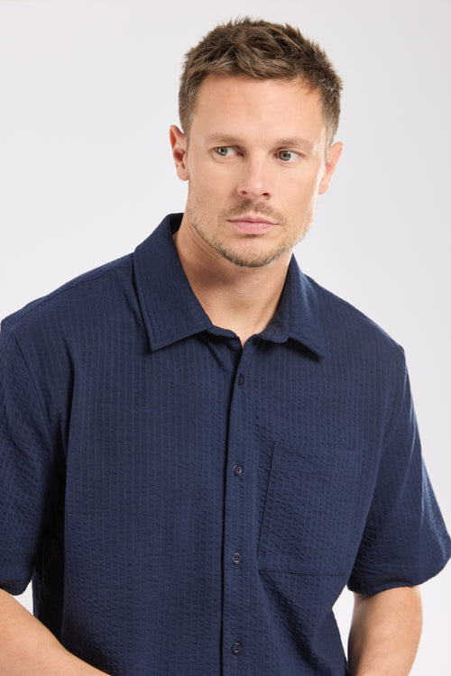armor-lux-h-ritage-chemise-homme-manches-courtes-maille-gaufr-e image 3