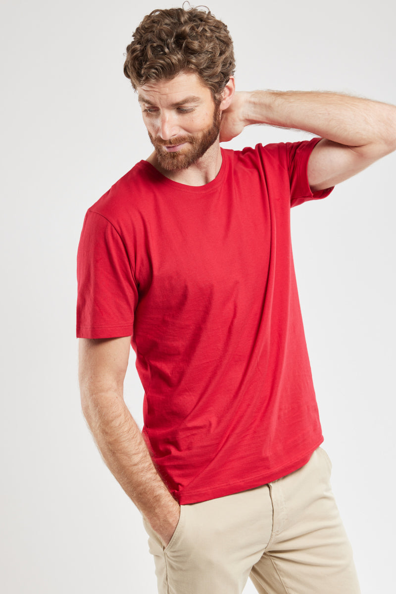 armor-lux-t-shirt-uni-homme-coton-l-ger-col-rond-2 image 4