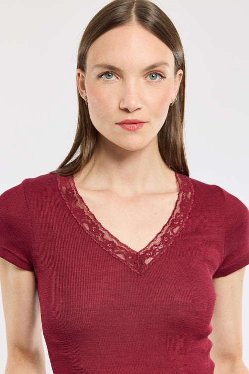armor-lux-mc-t-shirt-femme-laine-et-soie-col-v-dentelle-manches-courtes image 3