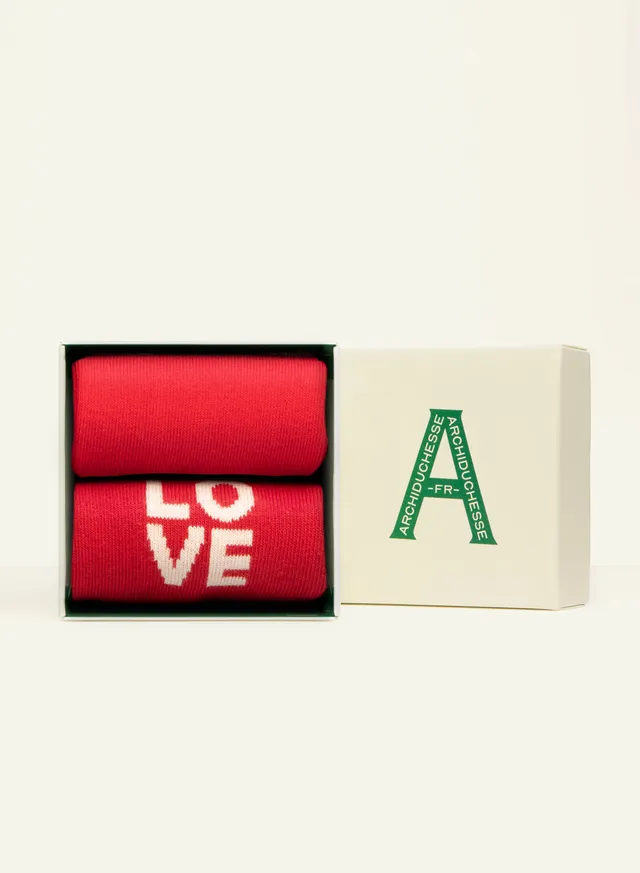 archiduchesse-duo-chaussettes-courtes-pair-fect-match-et-rouge-cardinal image 1