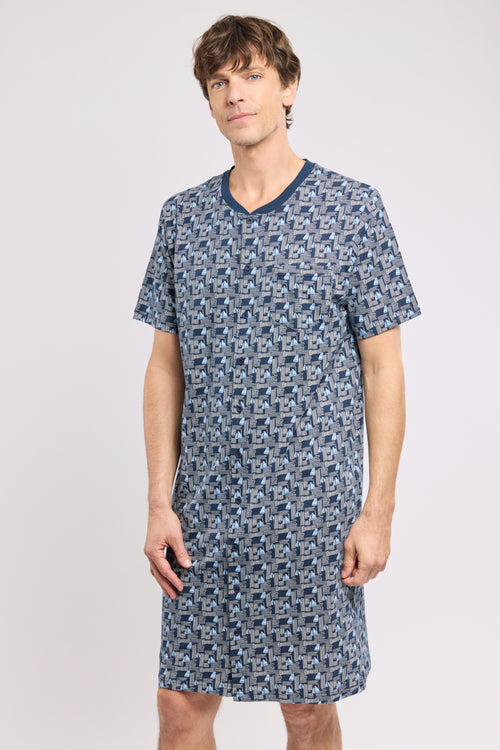 armor-lux-chemise-de-nuit-homme-coton-manches-courtes image 2