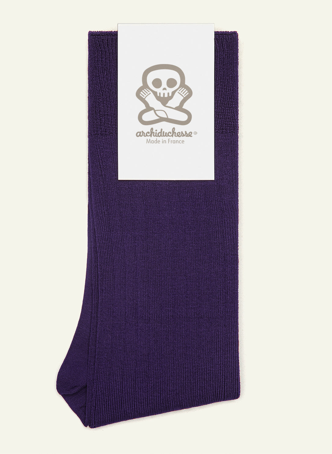 archiduchesse-myrtille-chaussettes-de-luxe-fil-d-cosse-violet-mi-mollet image 6