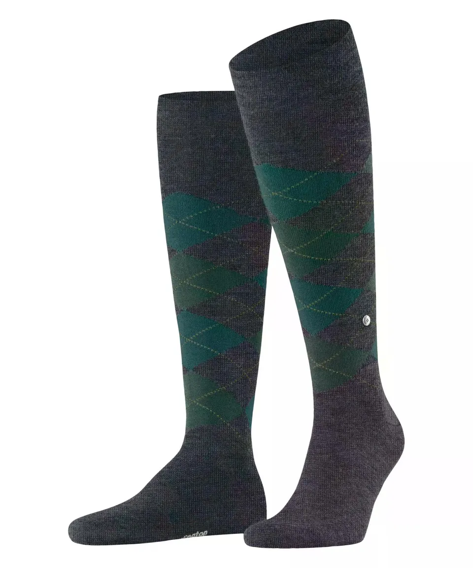burlington-edinburgh-chaussettes-homme-laine-vierge-argyle-respirant image 1