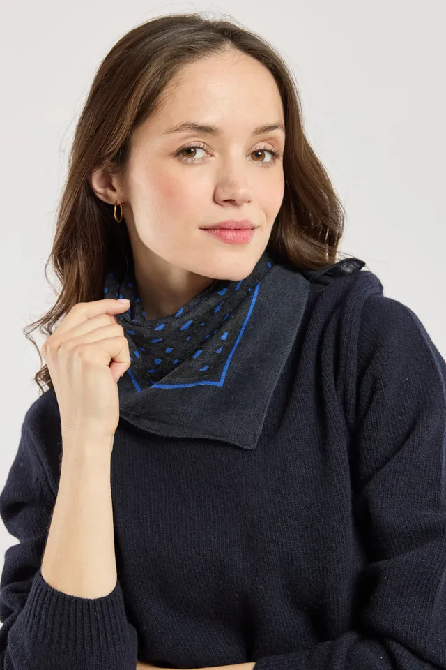 armor-lux-foulard-carr-l-opard-femme-100-laine-58x58cm image 1