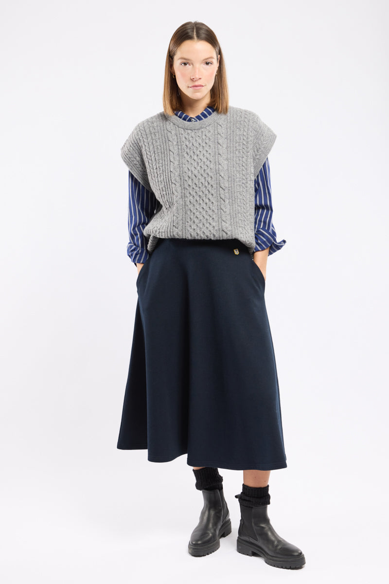 armor-lux-pull-sans-manche-femme-laine-torsades-irlandais image 4