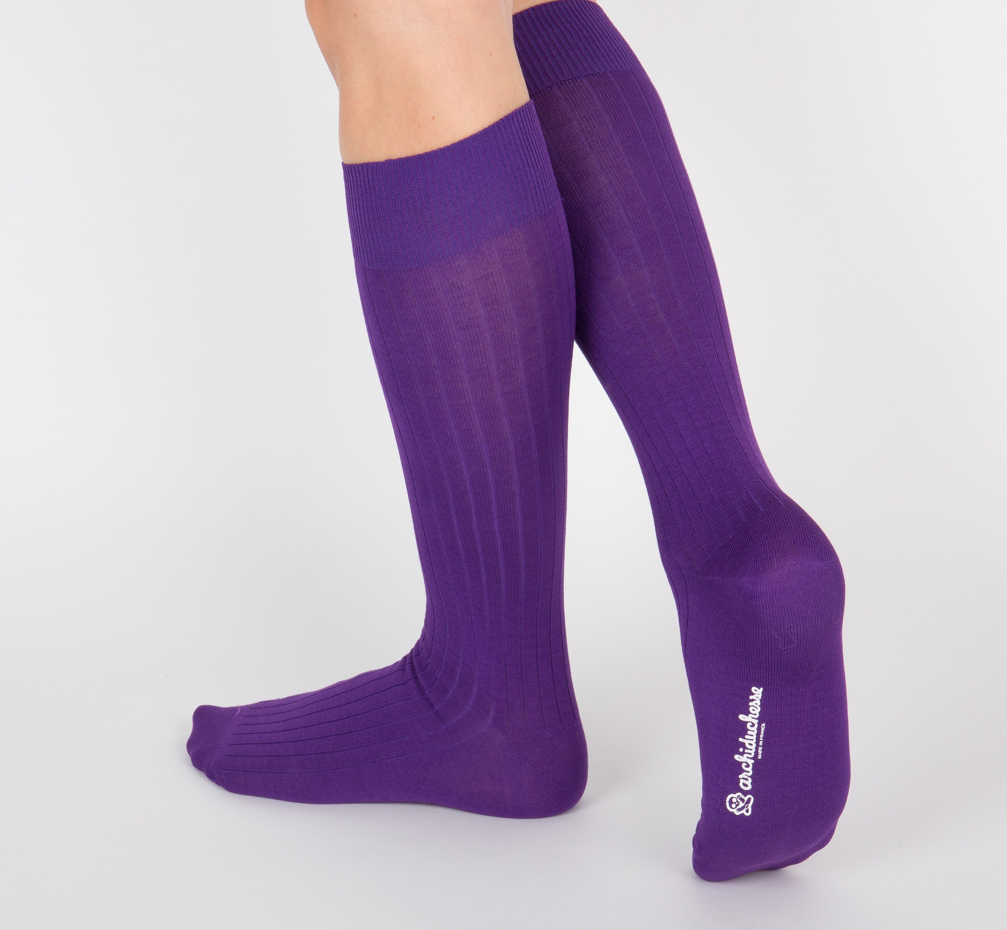 archiduchesse-violet-lectrique-chaussettes-fil-d-cosse-mi-hautes image 7